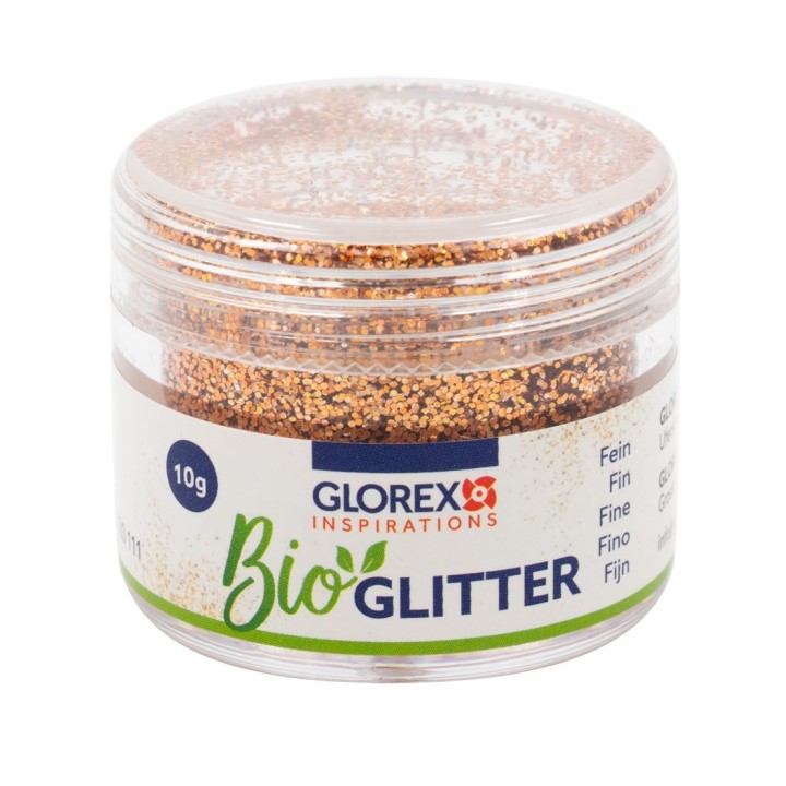 Bio Glitter fein, 10g kupferfarben