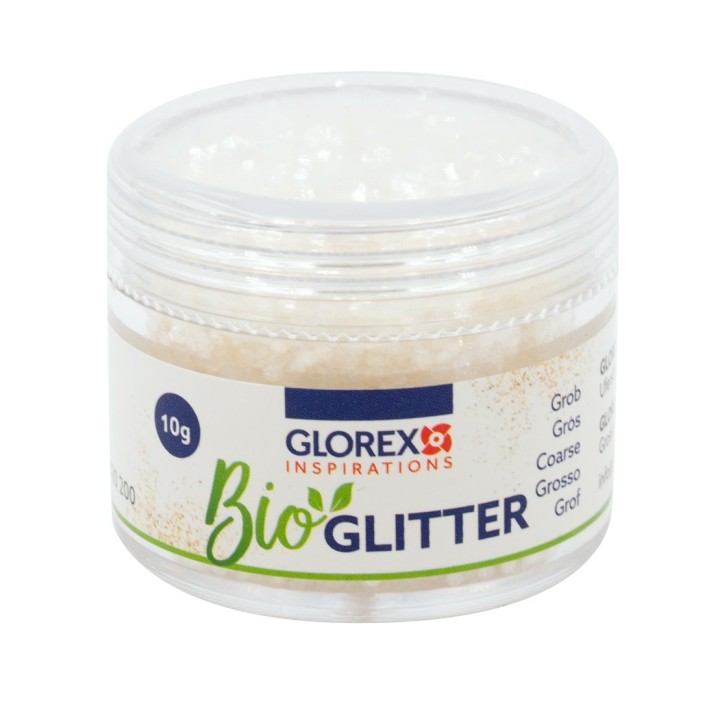 Bio Glitter grob, 10g, weiss