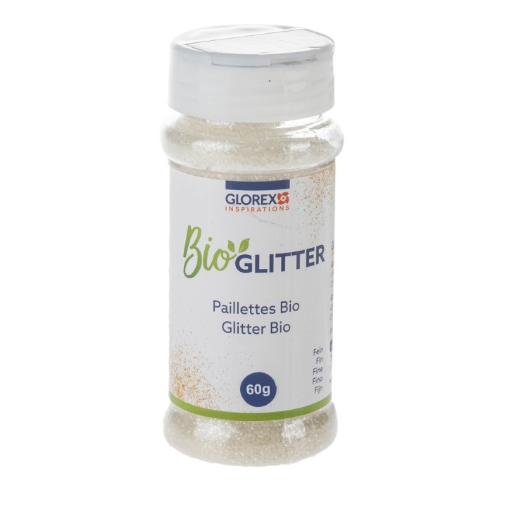 Bio Glitter fein, 60g weiss