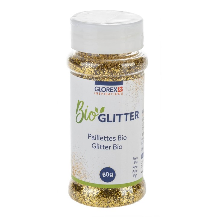 Bio Glitter fein, 60g goldfarben