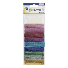 Bio Glitter fein, 10Fb., 20g bunt