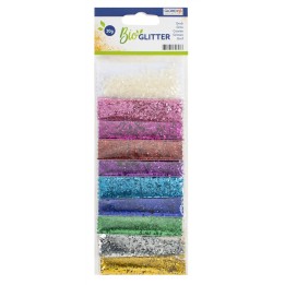 Bio Glitter grob, 10Fb., 20g bunt