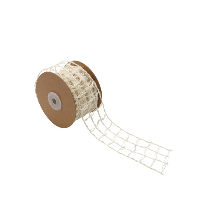 Juteband mit Draht, weiss 5x500cm