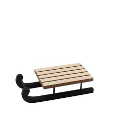 Holzschlitten, natur/schwarz 12,5x5,5x3cm