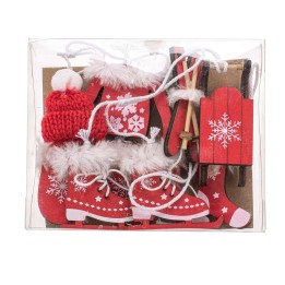 Winterhänger-Set, in Box rot, 10tlg