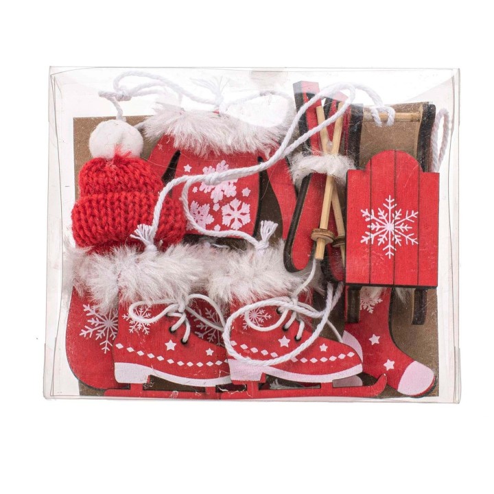 Winterhänger-Set, in Box rot, 10tlg