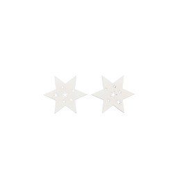 Streuteile Stern, weiss, Holz 4x3,3x0,2cm, 8St.