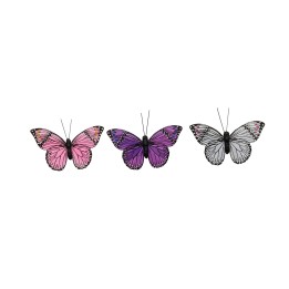 Schmetterling Set 3St. 10x8cm, pink/lila/grau