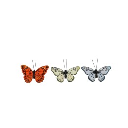 Schmetterling Set 3St. 9x7cm, orange/gelb/blau