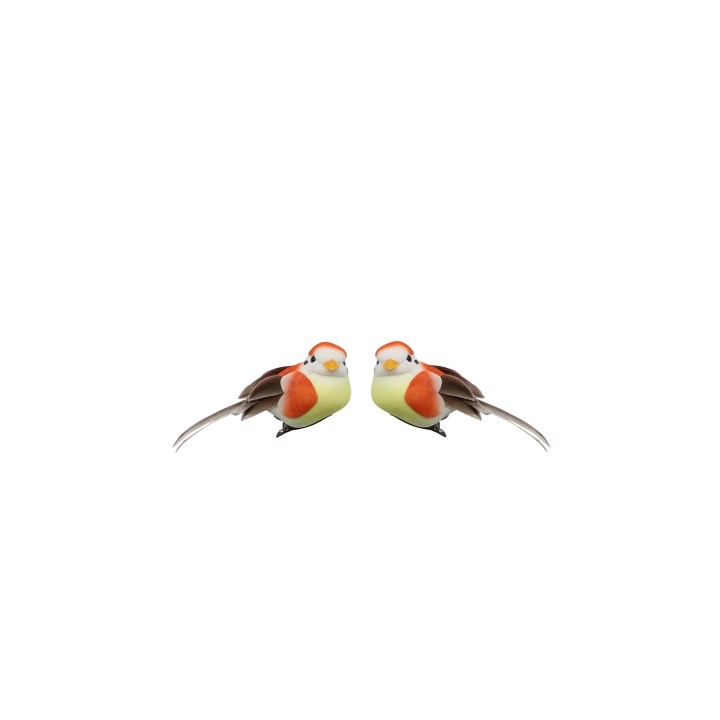 Vogel, orange, 2St. 7cm