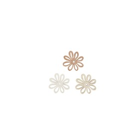 Streuteile Blumen, 3cm, 12St Holz, natur-braun mix, FSC