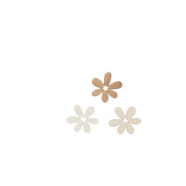 Streuteile Blüten, 3cm, 12St. Holz, natur-braun mix, FSC