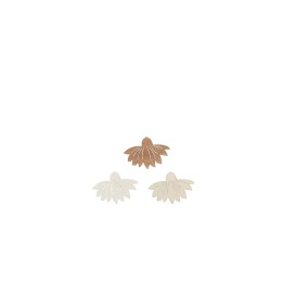 Streuteile Blumen, 3x2cm,12St. Holz, natur-braun mix, FSC