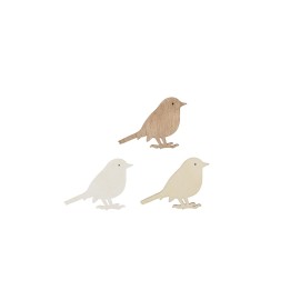 Streuteile Vogel, 4,5x3cm, 9St Holz natur-braun mix FSC