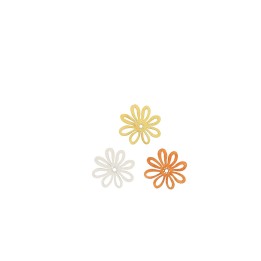 Streuteile Blumen, 3cm, 12St Holz, gelb-orange mix, FSC
