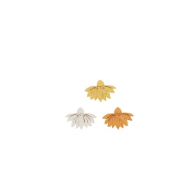 Streuteile Blumen,3x2cm, 12St. Holz, gelb-orange mix, FSC