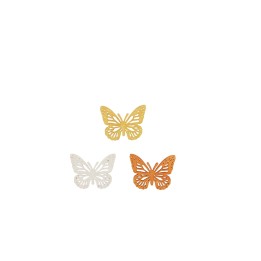 Streuteile Schmetterling, 3cm 12St. Holz gelb-orange mix FSC
