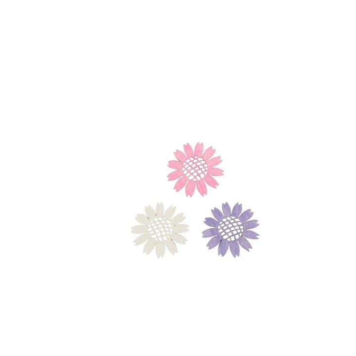Streuteile Blumen, 3cm, 12St. Holz, lila-mix, FSC