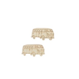 Streuteile Bus, 5x2,6cm,10St Holz, natur, FSC