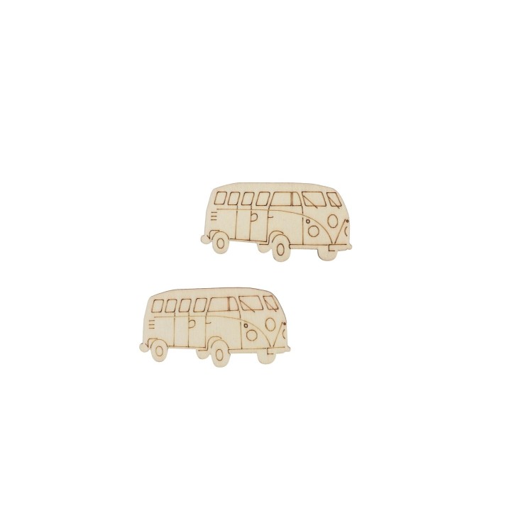 Streuteile Bus, 5x2,6cm,10St Holz, natur, FSC