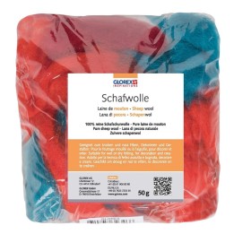 Laine de mouton 100g multicolore 100% naturelle