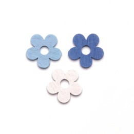 Blumen Streuteile Holz 18St 2cm blau