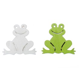 Frosch Streuteil 3,8x3,4cm 8St, weiss/grün
