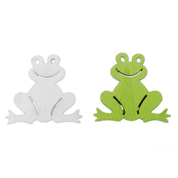 Frosch Streuteil 3,8x3,4cm 8St, weiss/grün