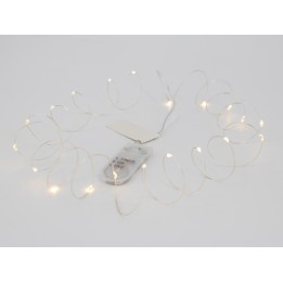 LED-Mini-Lichterkette 20 tlg. Timer, CR2032 Batterie 1,8m