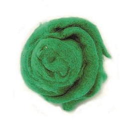 Sheep wool 50g light green 100% natural