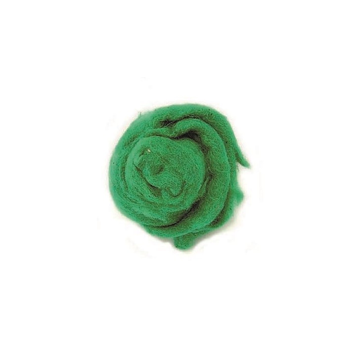Sheep wool 50g light green 100% natural