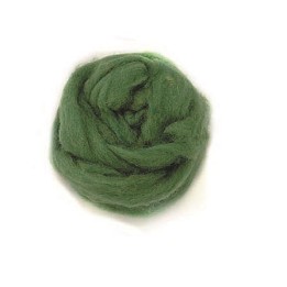 Laine de mouton 50g vert foncé 100% naturelle