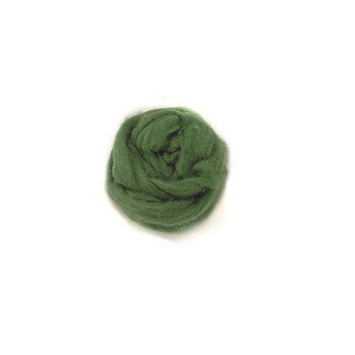 Laine de mouton 50g vert foncé 100% naturelle