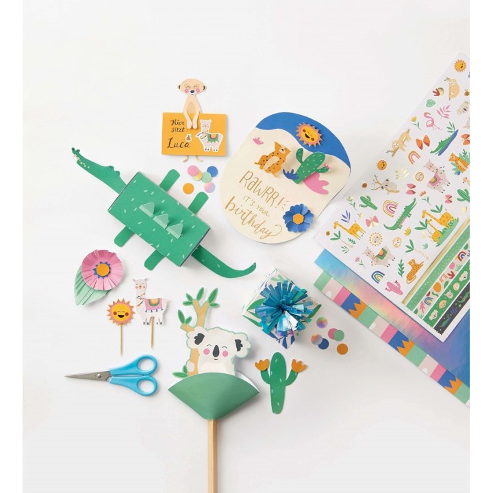 Bastelblock Sweet Safari 24x34cm, 27 Blatt, inkl Anleit