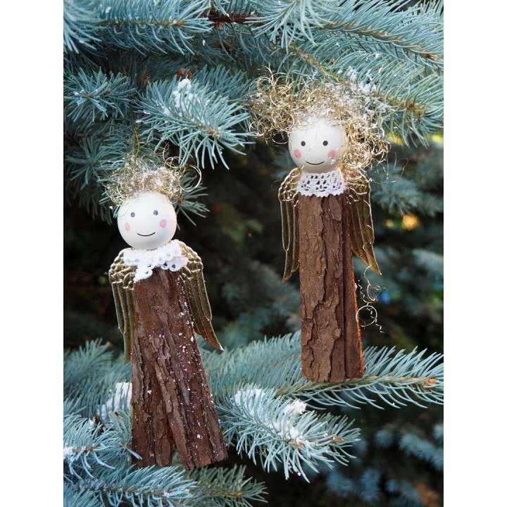 Holzkugel,gebohrt, weiss, 4St Gesicht bemalt 3,5cm, FSC