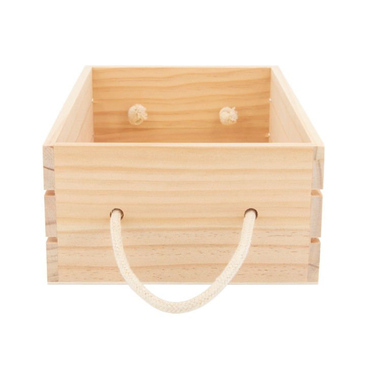 Holzkiste mit Kordelhandgriff 24x16x8,5cm, FSC