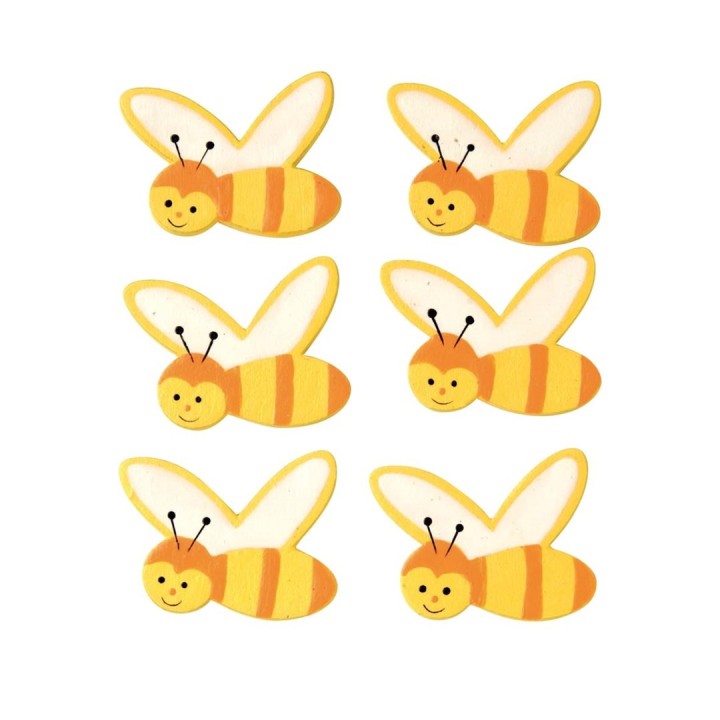 Streuteile Bienen 6St gelb 3,5x2,5 cm