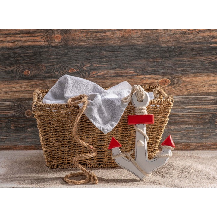 Anker, Holz, rot/weiss 23,5x17x1,5cm