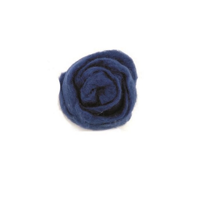 Schafwolle 50g dunkelblau 100% natur