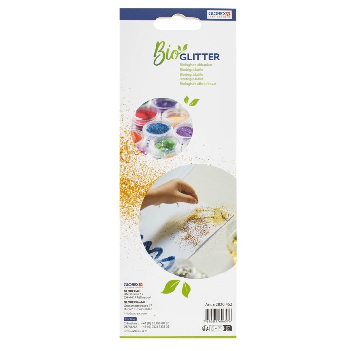 Bio Glitter grob, 10Fb., 20g bunt