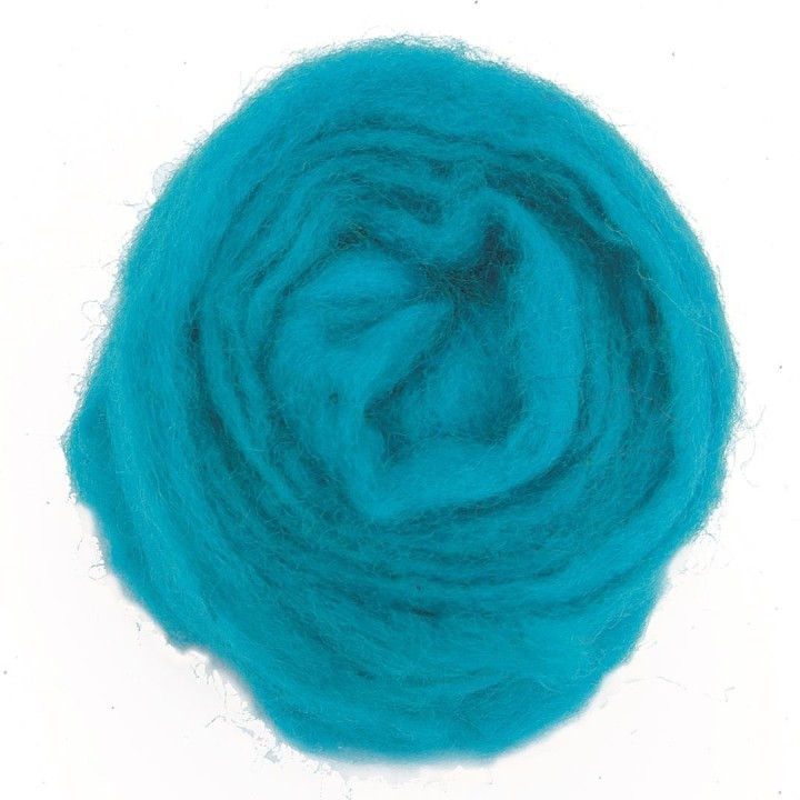 Laine de mouton 50g turquoise 100% naturelle