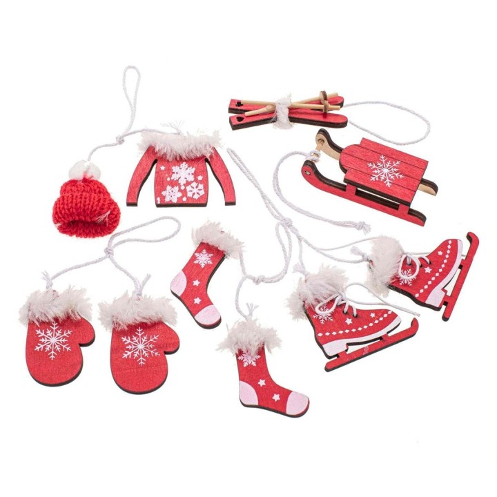 Winterhänger-Set, in Box rot, 10tlg