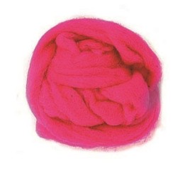 Laine de mouton 50g rose vif 100% naturelle