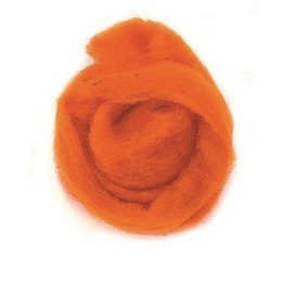 Laine de mouton 50g orange 100% naturelle
