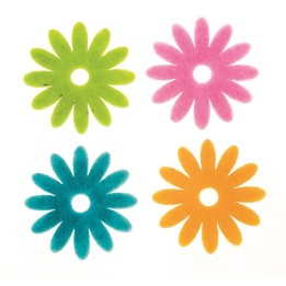 Blüten aus Filz 4 Farben 12 Stück 38mm
