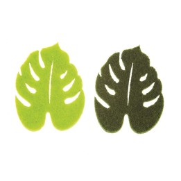Felt leaves 12pcs green mix 5x3,5x0,3cm