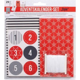Adventskalender-Set Style 24 lebensmittelechte Tüten