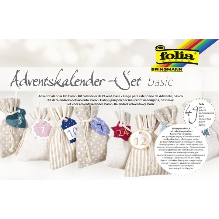 Kit calendrier de l'Avent  avec motifs, 49pcs, 10x13cm