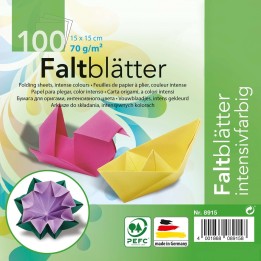 Faltblätter 70g 15x15cm 100 Blätter farbig sortiert