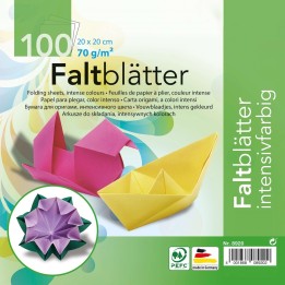Faltblätter 70g 20x20cm 100 Blätter farbig sortiert